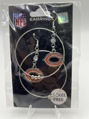 chicago bears dangle Hoop  earrings